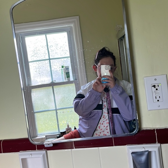 #vintagerainjacket#cute#lavender#lilac#retro stripe #matchingset - Picture 3 of 6